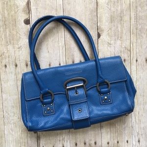 anthropologie Royal Blue Leather Buckle Purse